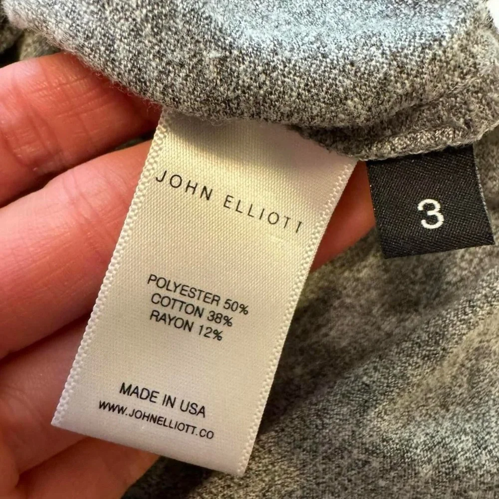 John Elliott Tri-Blend Long Sleeve Mercer Tee Heather Grey Size 3 L